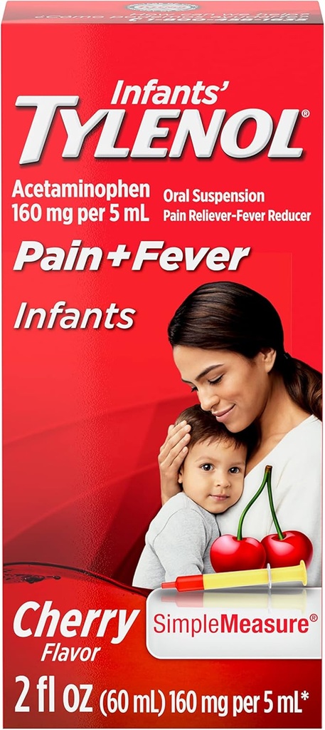 Υγρή Ιατρική για βρέφη Tylenol Acetaminophen, Cherry, 2 fl. oz