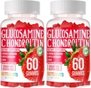 Glucosamine Chondroitin Gummies with MSM & Elderberry Extra Strength - Ortak Destek, Antioksi Immune Support Supplement for Yetişkinler, Men & Women. 120 Strawberry Gummies