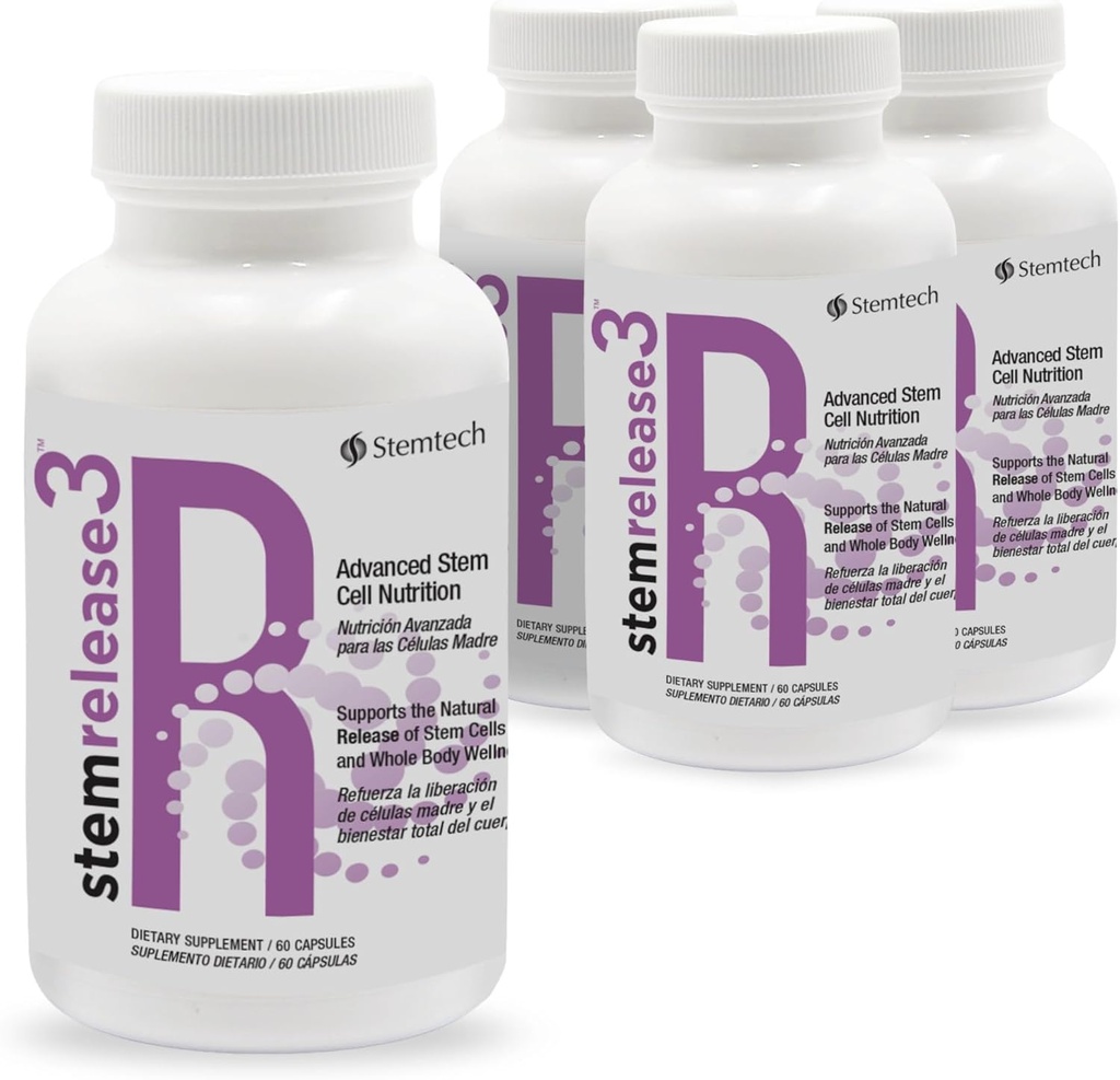 Τεταρτημόριο Wellness Boost: stemrelease3TM 4-Pack - Ξεκλειδώστε το δυναμικό του σώματός σας για φυσική ανανέωση και νεανική ζωτικότητα, αποκλειστικό μείγμα για την υγεία του Telomere