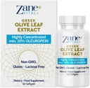 Zane Greek Olive Leaf Extract - min. %20 Ol Europein - Immune ve Sağlıklı Kan Basıncı Desteği Sağlıyor, Kariovascular System Health - 60 Capsules Non-GMO, Gluten - Lactose - Paraben Free