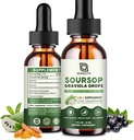 Drops εκχυλίσματος φύλλων Soursop Graviola για κυτταρική υποστήριξη, αντιοξειδωτικό, ήπαρ, Digestive Support, Vegan Soursop Bitters Drops, Herbal Essence, Χωρίς ζάχαρη, Φυσικό άρωμα - 2 fl oz