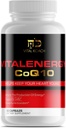 Vitalenergy CoQ10 Ubiquinone 200mg, 30 κάψουλες, υποστηρίζει καρδιοαγγειακή υγεία, παραγωγή κυτταροειδούς ενέργειας, και αντιοξειδωτικό, λευκό/κόκκινο/μαύρο