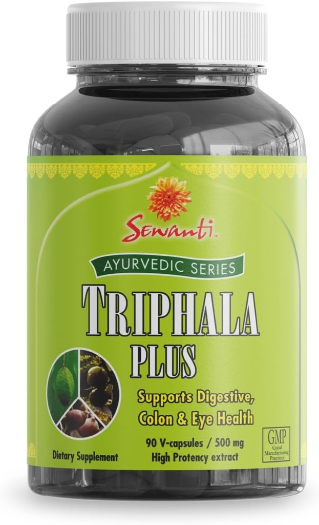 Sewanti Ayurvedic Triphala Capsules - Herbal Formula for Digestive Health - Amla, Bibhitaki, Haritaki - 90 V-Capsules / 500 mg