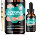 Liposomal Glutathione Supplement - 2000 mg Glutathione Liquid Drops with Vitamin C, Curcumin & Trans-Resveratrol - Immune, Skin Health, Aging Defense & Liver Detox - 2 Fl Oz