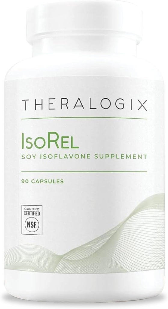 Theralogix IsoRel Whole Soybean Extract Supplement - 90-Day Supply - Menopause Support to Aid Hot Flashes - Prostate Health Support for Men - NSF sertifikalı - 90 Capsules