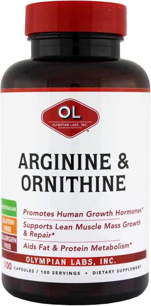 Olympian Labs Arginine, 500 mg & Ornithine, 250 mg