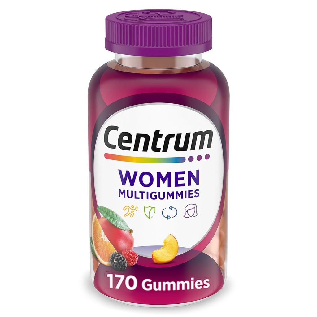 Centrum MultiGummies Gummy Multivitamin for Women, Multivitamin/Multimineral Supplement with Vitamin D3, B ve Antioksis, Assorted Fruit Flavor - 170