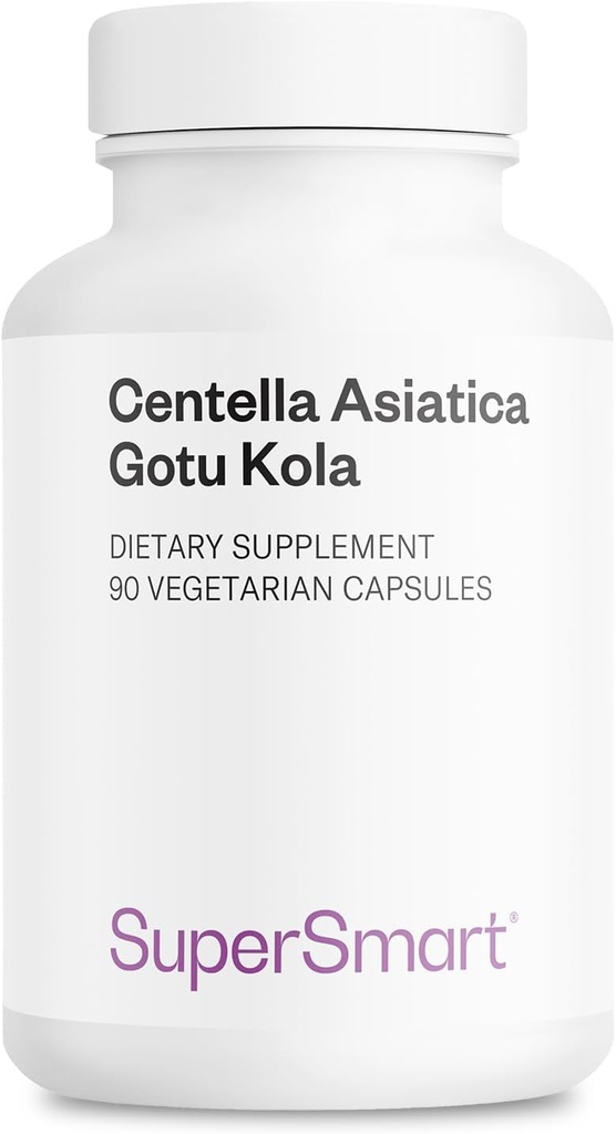 SuperSmart - Centella Asiatica 180mg per Day - Gotu Kola Extract Supplement | Non-GMO & Gluten Free - 90 Vegetarian Capsules