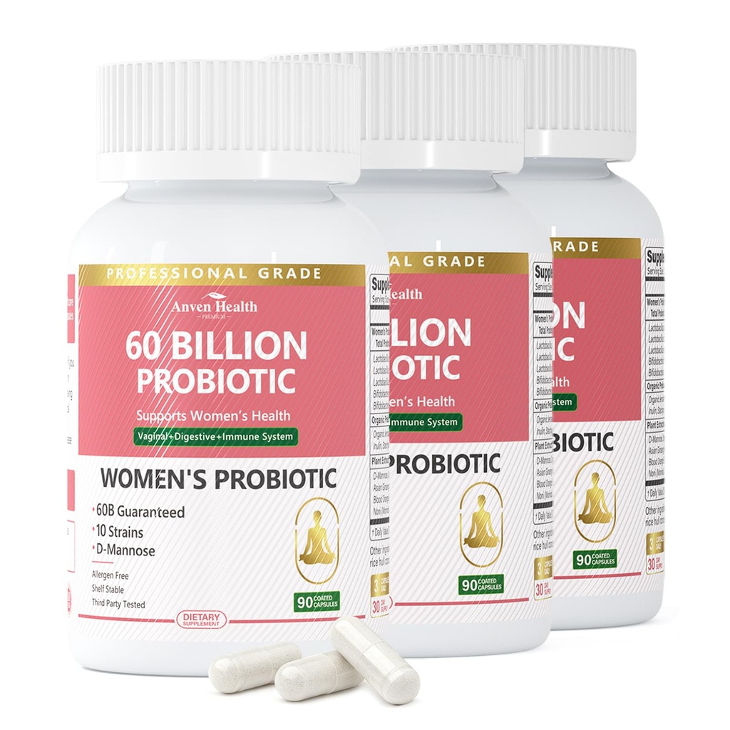 Kadınlar için Probiyotikler ve Prebiyotikler pH Denge & Digestive Health - 60 Milyar Vaginal Probiyotik ile Gut, Urinary, Immune Health, Vegan & Non-GMO | 270 Capsules