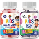 SUNNY SAM Iron Gummies for Kids & Magnesium Gummies for Kids & Adults - 500mg - Ήρεμη Μάσημα Μαγνησίου - Μαγνήσιο Κιτρικό Μασώμενα συμπλήρωμα για Mood & Muscle Support