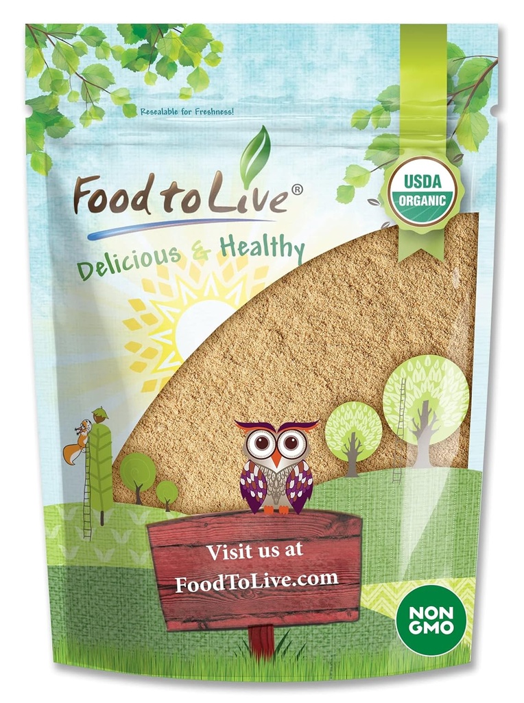 Yiyecek to Live Organic Amla Berry Toz (Amalaki), 8 Oz Non-GMO Indian Gooseberry, Raw, Pure, Finely Ground, Kosher, Vegan. Antioksit, Vitamin C. Parlaklar için Büyük, Shakes, Yogurt, Juices