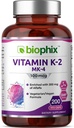 Biophix Vitamin K2 MK-4-100 mcg 200 Alfalfa ile Caps - Güçlü Bones Immune Health