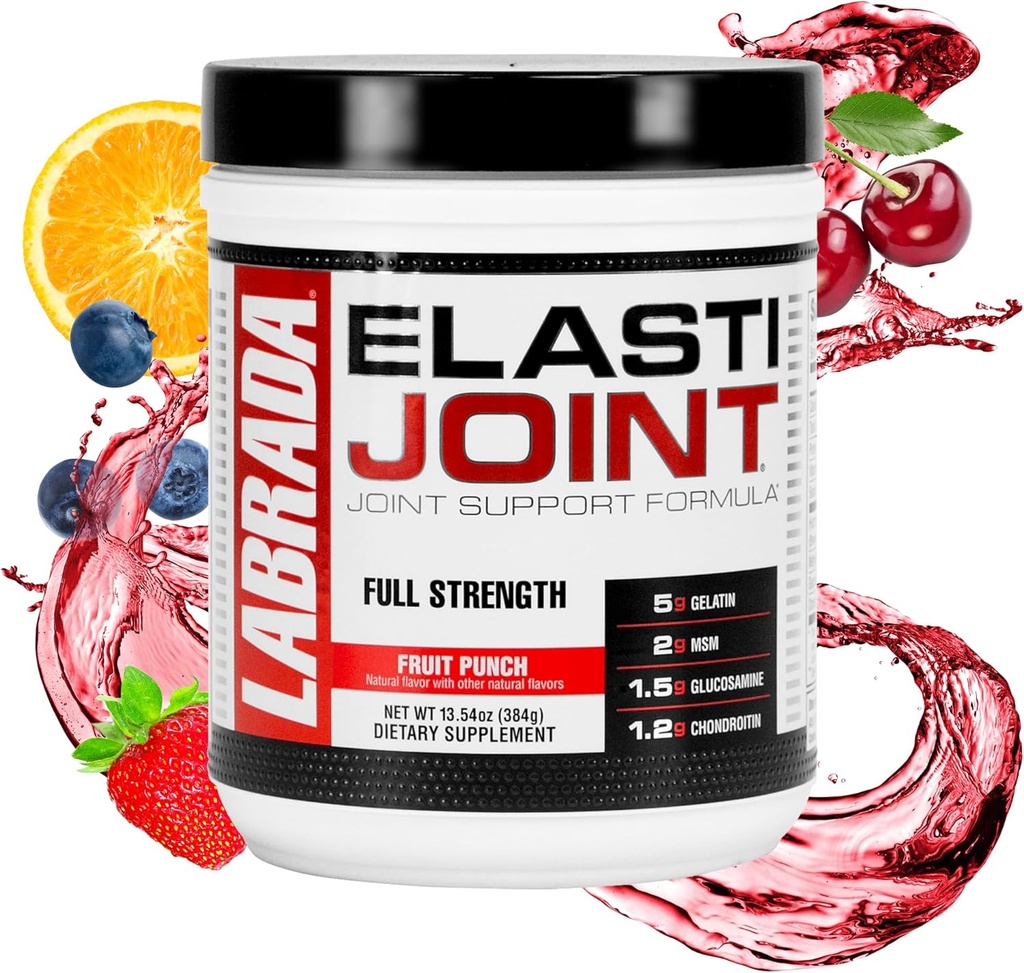 Labrada Beslenme Elastijoint, Fruit Punch, Glucosamine Ortak Destek Supplement Toz for Men & Women, Health Supplement with MSM, Glucosamine Chondroitin MSM - Gluten-Free