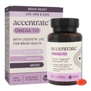 Omega 110 w/LYSOVETA LPC | EPA & DHA Supplements for Brain & Retina Sağlık | Odak, Dikkat, Hafıza, Mood & Vizyon | 6X Yüksek Sıcaklıklı Omega-3 L-PCHA