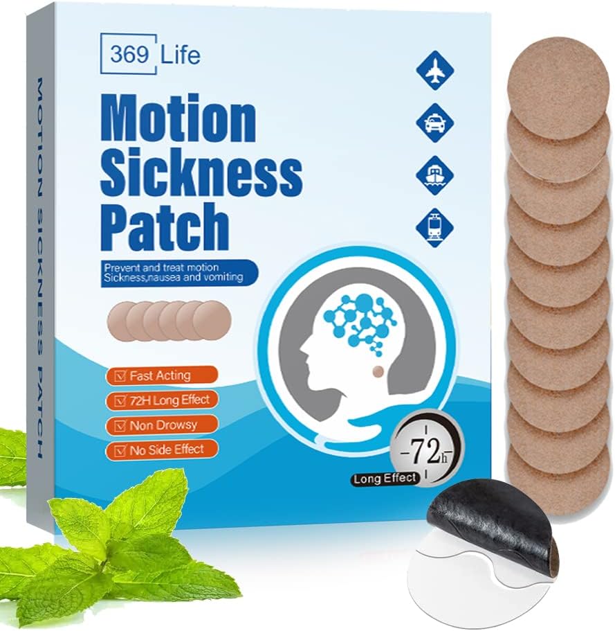 Motion Sickness Patches, Sea Sickness Patch for Cruise - Ενήλικες και Παιδιά ((10 Count - Pack of 1))