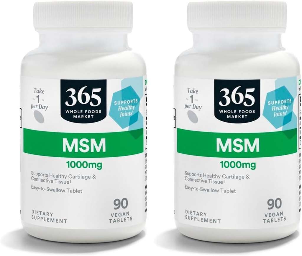 365 by Whole Foods Market, MSM 1000Mg, 90 Tablet (Pack of 2)