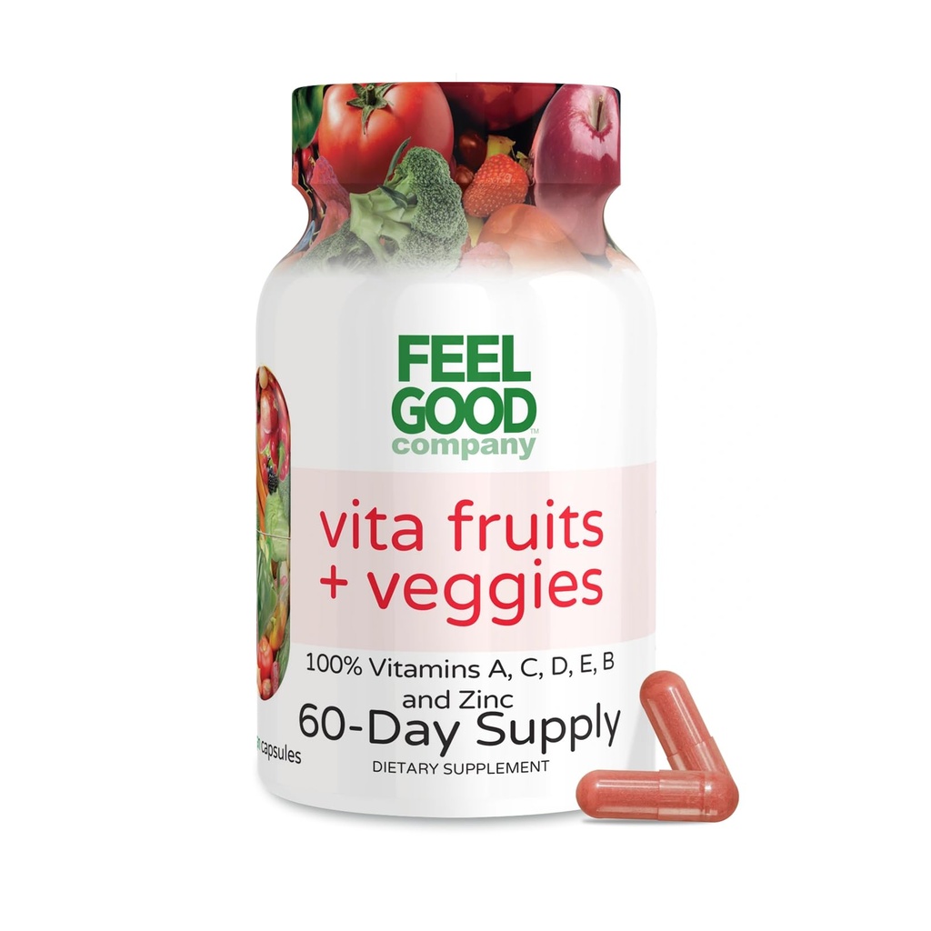 Güzel Superfoods Vita Meyveleri ve Veggies Capsules - 25 Superfood Malzemeler, Meyve ve Sebze Çokvitamin, 60 Kont - Erkekler ve kadınlar için - A, C, D, E, B ve çinko Capsules