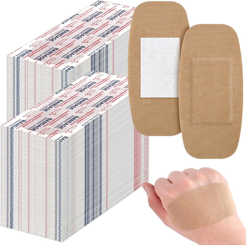 Sinmoe 600 Pcs Μεγάλες Επιδέσμους Μαζική Μεγάλη Ευέλικτη Συγκολλητική Περιποίηση Τραυμάτων Υφασμάτινες Επιδέσμους για Φροντίδα και Προστασία Τραυμάτων, 2 x 4 Inch