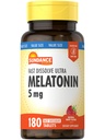 Sundance Melatonin 5mg Tablets | 180 Vegetarian Count | Fast Dissolve | Natural Berry Flavor | Vegetarian, Non-GMO and Gluten Free Supplement