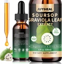 4 Fl Oz Soursop Graviola Material Drop for Cell Support, Immune Boost, Soursop Bitters Liquid, Soursop Leaves, Soursop Multivitamin Drops, Herbal Goodness, Sugar/Gluten Free, Natural Flavor