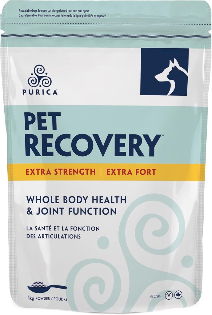 PURICA Pet Recovery Extra Strength - Κοινή Υποστήριξη για Γάτες & Σκύλους - Γλυκοσαμίνη - Βιταμίνες για Κοινή Υγεία. Κατάλληλο για μικρές και μεγάλες φυλές - Transform Your Pet's Well-Being with 1Kg Powder