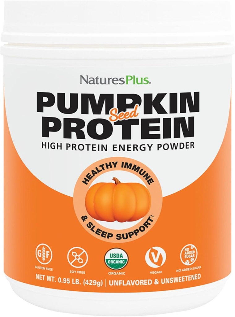 NaturesPlus Organik Gliser Tohum proteini - .95 lbs Vegan protein Toz - Yüksek Enerji Protein Supplement, Prostate Health, Soothes Menstrual Discomfort - Vegetarian, Gluten-Free - 15 Servisler