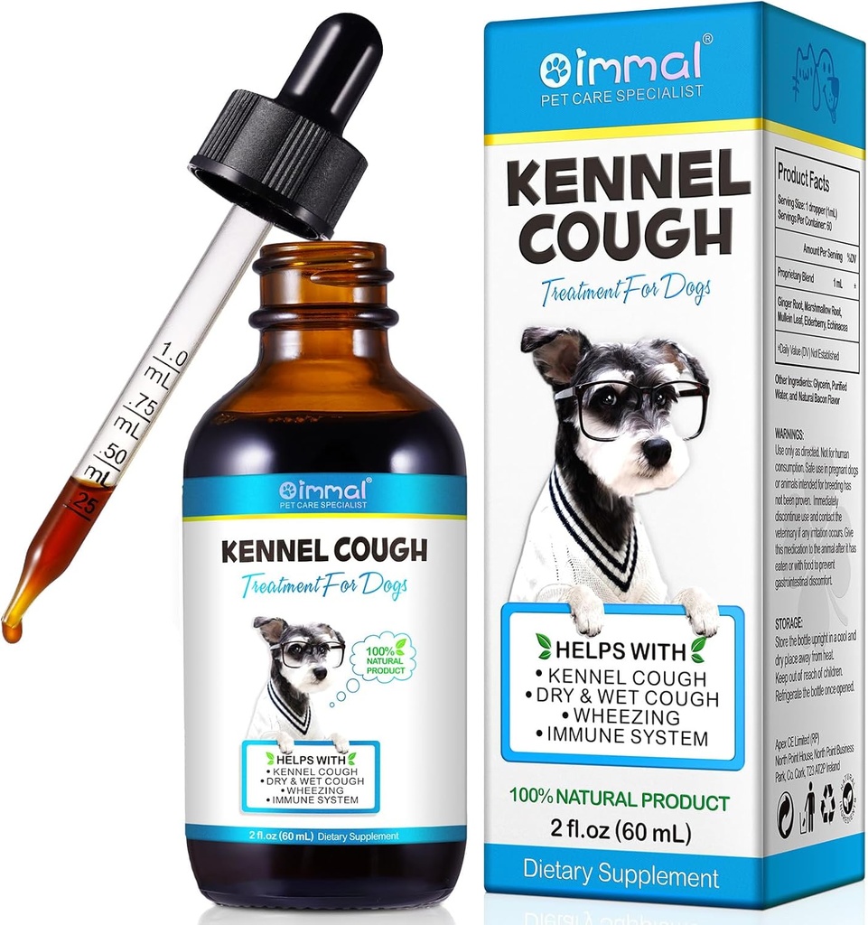 Kennel Cough Treatment for Dogs, Dog Kennel Cough Relief Drops Εποχική Αλλεργία Relief Itch Relief Herbal Supplement - 60ml/2fl.oz
