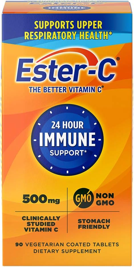 Ester-C 500 mg 24 Saat C Tabletleri Immune Support, Vitamin C Supplement, 90 Count