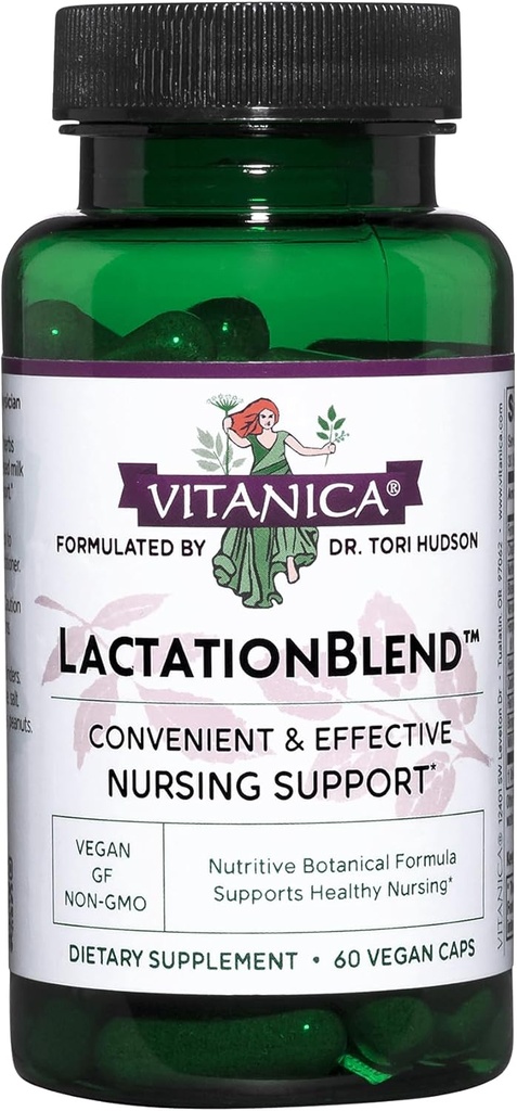 Vitanica ΓαλουχίαBlend, συμπλήρωμα Γαλουχίας για την αύξηση της προσφοράς και της ροής του μητρικού γάλακτος Βιολογική υποστήριξη θηλασμού, με μάραθο, γαϊδουράγκαθο γάλακτος, fenugreek και More, μη ΓΤΟ, Vegan, 60 κάψουλες