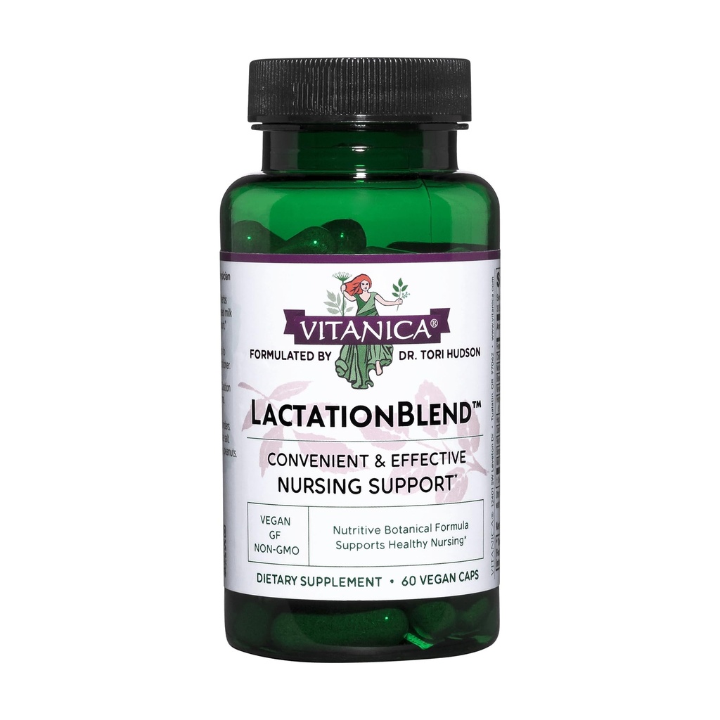 Vitanica LactationBlend, Lactation Supplement for Artan Meme Süt ve Akış Organik Emzirme Desteği, Fennel, Süt Butle, Fenugreek ve Daha Fazlası, Non-GMO, Vegan, 60 Capsules