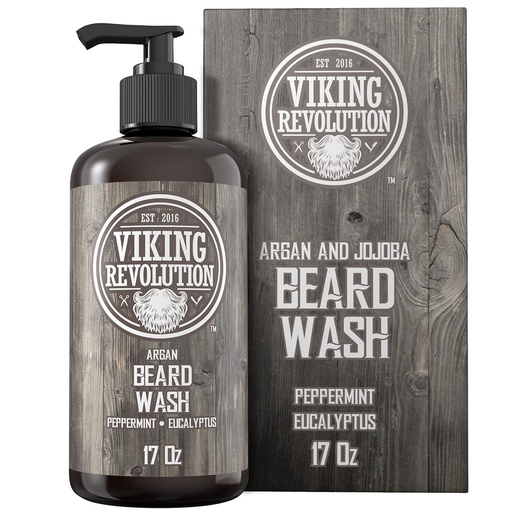 Ayıd Shampoo w/Argan & Jojoba Oils - Softens & Güçler - Doğal Peppermint ve Eucalyptus Scent - Beard Shampoo w/Beard Oil (17 oz Shampoo)