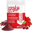 120LIFE Kan Basıncı Desteği, Doğal Arıt Kök Toz İçgörülü Toz, Cranberry Supplement, Tart Cherry, Hibiscus ve Magnezyum (28 Hizmet) - Gluten-Free, Vegan