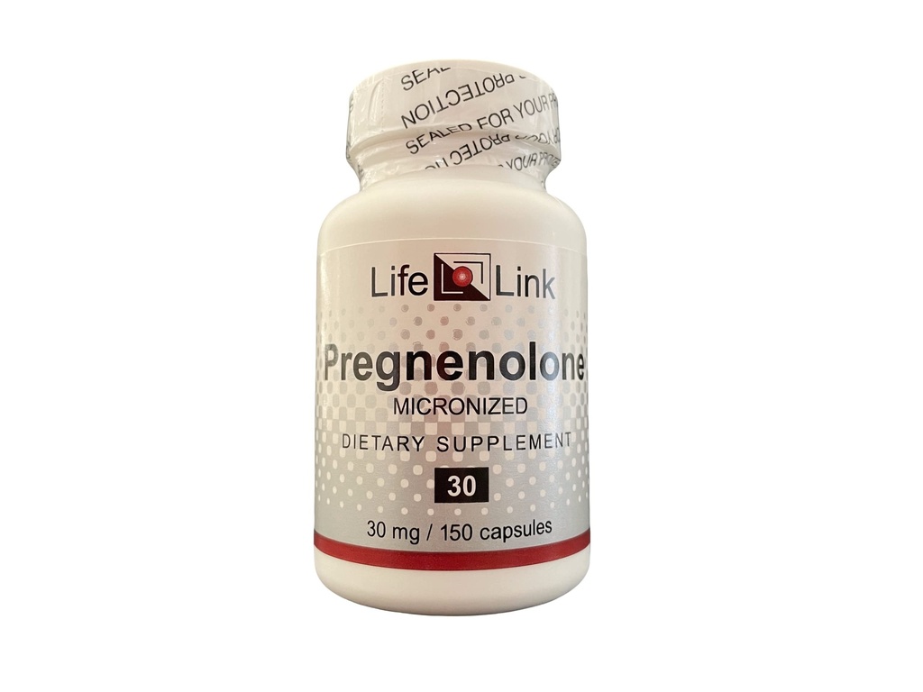 LifeLink Pregnenolone | 30mg x 150 Capsules | Immune System Support, Anti-Aging, Memory, Cognition | Gluten Free & Non-GMO | Made in The USA