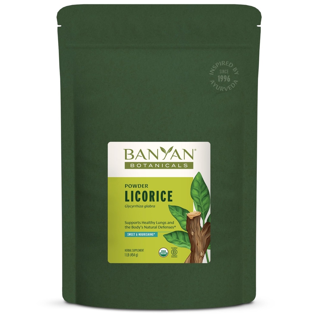 Banyan Botaniks Licorice Toz – Organik Licorice Root Toz (Glycyrrhiza Glabra) – Sağlıklı Digestion ve Respiratory System Function* – 1 lb. – Non-GMO Sustainable Sourced Vegan
