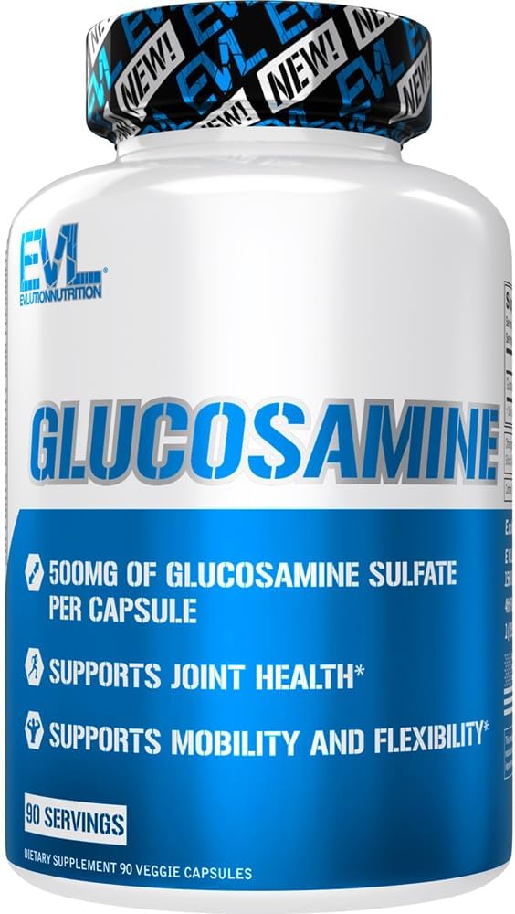 Evlution Beslenme Glucosamine - 500 mg Glucosamine Sulfate - Ortak Sağlık Tamamı - Hareketlilik ve Flexability Desteği - 90 Hizmetler