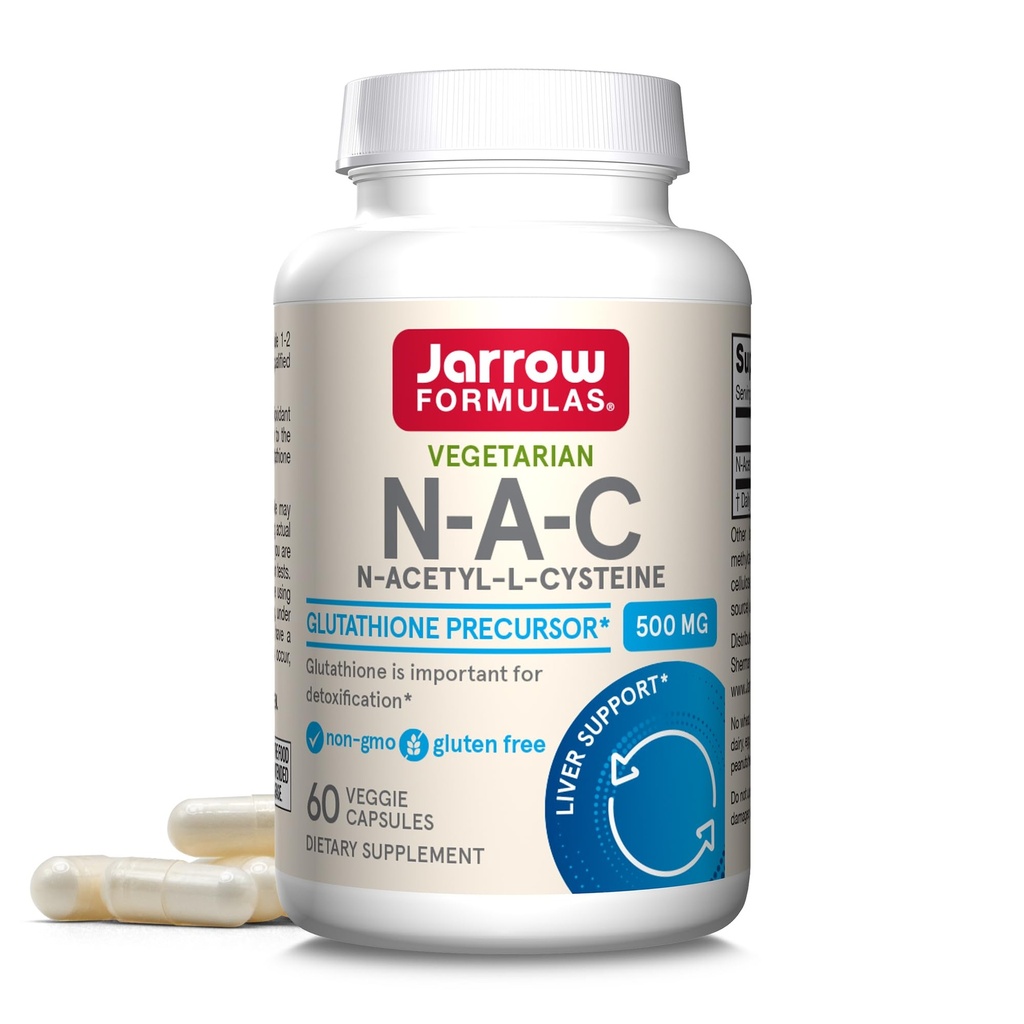 Jarrow Formulas® N-A-C 500 mg, Diyet Supplement, Antioksit Sağlık için Antioksit Desteği, 60 Veggie Capsules, 60 Day Supply Supply