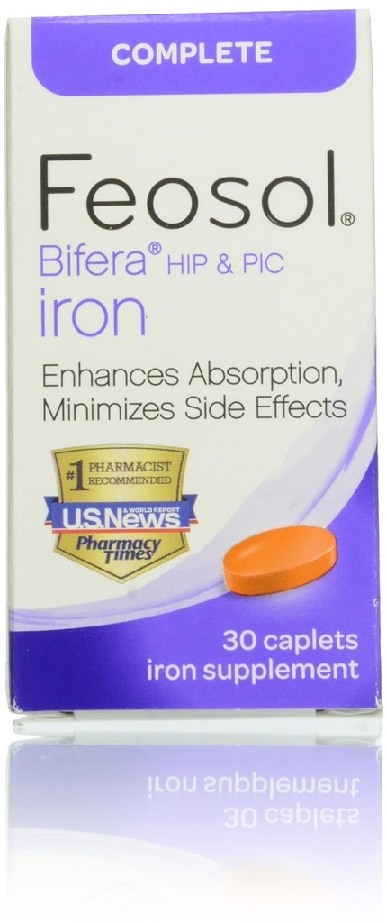 Feosol Complete with Bifera Iron Caplets 30ct
