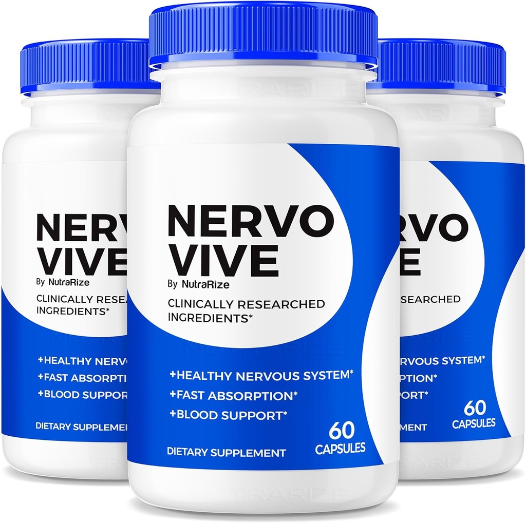 (Pack of 3) NervoVive – Original Nervo Vive Nerve Health Support Formula, Total Nerve Care with Natural Ingredients for Comfort & Signal Function 