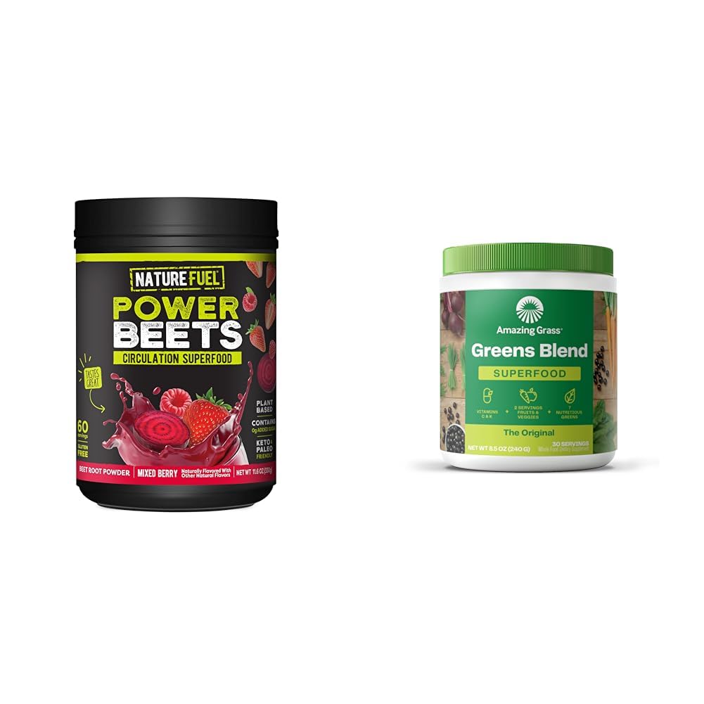 Doğa Yakıt Gücü Beets Toz, Lezzetli Acai Berry Pomegranate, Yoğun ve İnanılmaz Çim Yeşiller Şölük Superfood: Super Greens Toz Smoothie Mix for Boost Energy