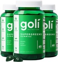 Goli SuperGreen Vitamin Gummy - 180 Count - Ουσιώδεις Βιταμίνες και Ορυκτά - Φυτικά, Vegan, Χωρίς Γλουτένη & Ζελατίνη Δωρεάν - Υγεία από Εντός, Συσκευασία των 3