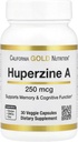 Huperzine A by California Gold Beslenme - Memory & Cognitive Function için Destek - Sağlıklı Acetylcholine Seviyeleri - Vegan Dostu - Gluten Free, Non-GMO - 250 mcg - 30 Veggie Capsules
