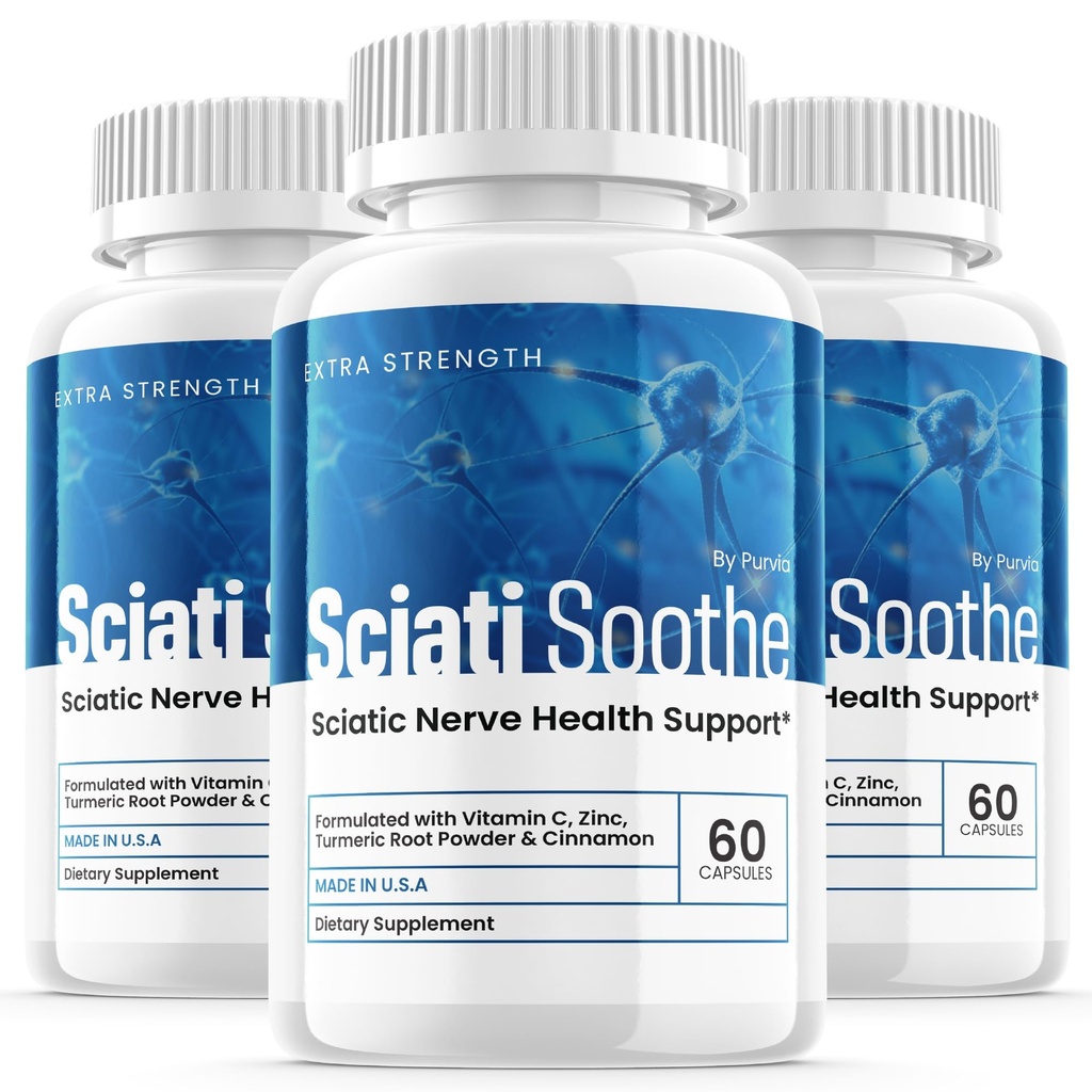 (3 Pack) Sciatioothe συμπλήρωμα για Sciatica, Sciati Soothe Nerve Υγεία, Sciatisoothe Κάψουλες Βιταμίνες, Sciatisoothe Advanced Συνολική Wellness Υποστήριξη Μέγιστη δύναμη Φόρμουλα ΗΠΑ (180 Κάψουλες)
