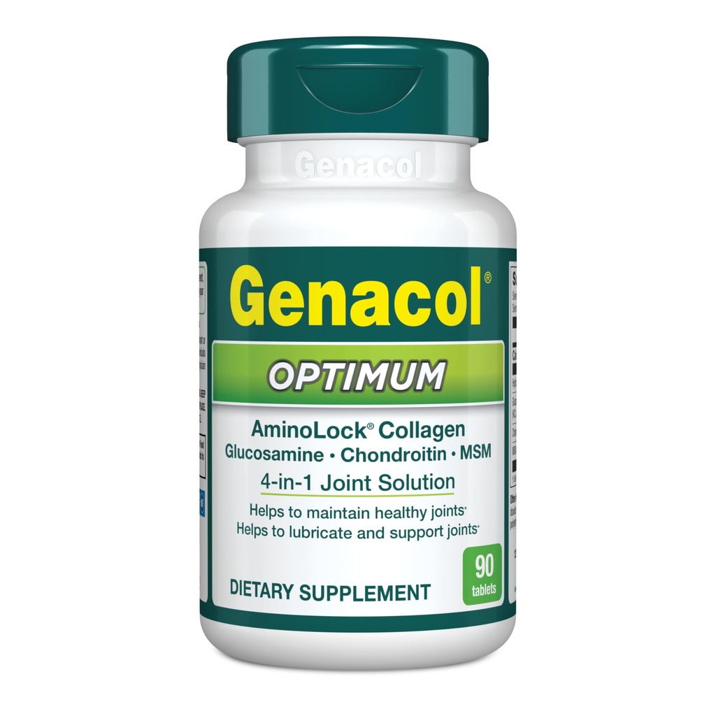 Genacol Optimum – Γλυκοζαμίνη, Χονδροϊτίνη, MSM και Ultra- Hydrolyzed Collage Tablets, Διατηρεί υγιείς αρθρώσεις, Προστατεύει & Λιπαντικό Cartilage, 90 Tablets (30- Day Supply)