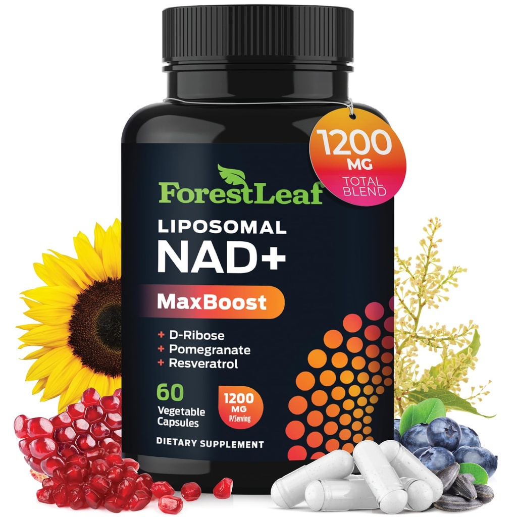 NAD+ Supplement - Enerji, Focus, Skin & Anti-Aging Desteği için Pure NAD Plus'ın 500 mg of Pure NAD Plus for Energy, Focus, Skin & Anti-Aging Support - Gluten Free Non-GMO NAD Supplements for Women & Men (60 Kont)