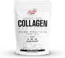 HEARTHY MOS Collagen Toz - 18g protein - Pure Halal Collagen Grass Grass Fed Organik Hydrolyzed Toz | Tip I ve III Unflavoured Keto Friendly Gluten Free No Sugar Non GMO 16 Oz