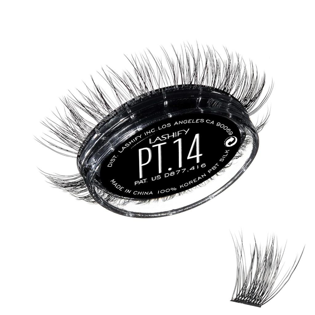 Lashify Plushy Tame 14mm Gossamer Lashes σε μαύρο, εύκολο DIY Ψεύτικες βλεφαρίδες για ένα πορώδες, αλλά ακόμα φυσικό βλέμμα