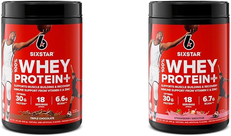 Six Star Elite Series 100% πρωτεΐνη Whey Plus τριπλή σοκολάτα 1,8lbs US & Elite Series 100% πρωτεΐνη Whey Plus φράουλα smoothie 1,8lbs US