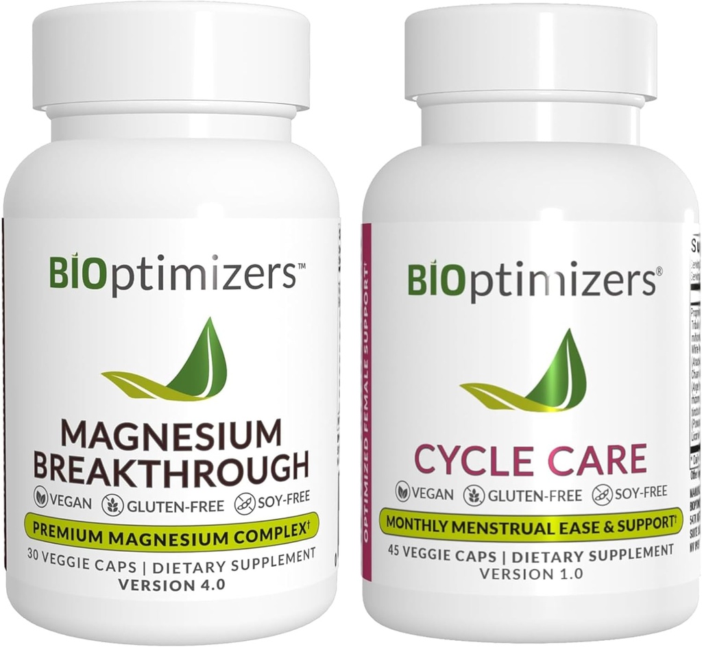 BiOptimizers Magnezyum 4, (30 Capsules) & Çevrim Bakım, (45 Capsules) - Doğal Uyku, Beyin ve Erkeklerintrual Relief Support Sche