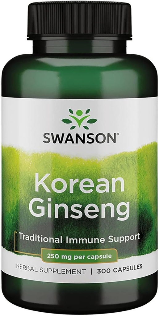 Swanson Korean Ginseng 250 Milligrams 300 Κάψουλες