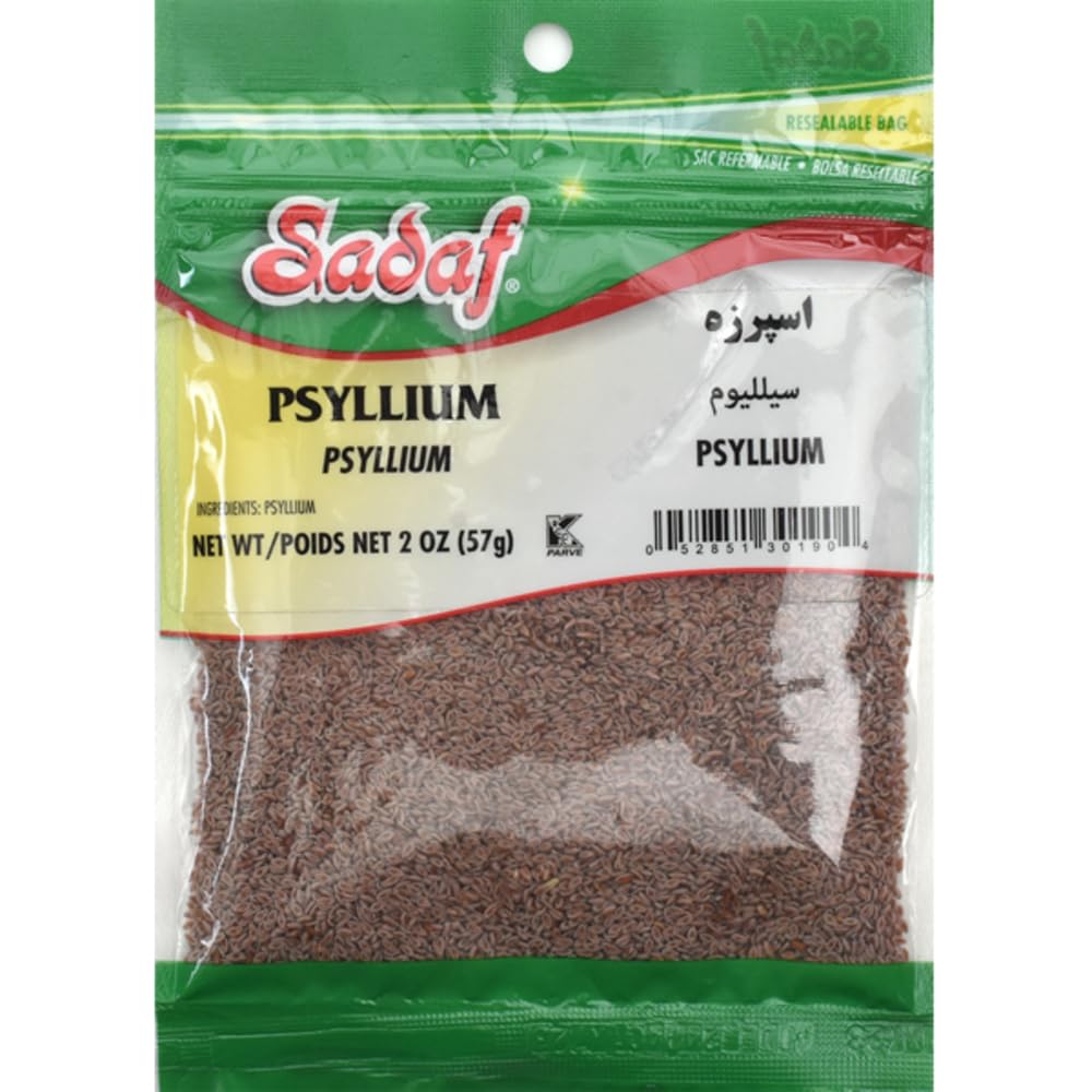 Sadaf Psyllium Tohumları - Esparzeh - Yemek için Psyllium Tohumları - Rahatlamalar ve Yemekler için bir Boost ekleyin - Orta Doğu Mutfağı - Kosher & Vegetarian - 2 oz Resealable Bag